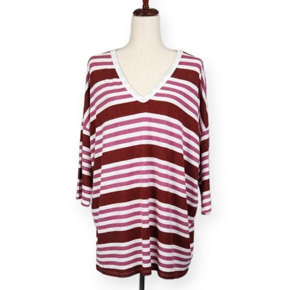 Torrid Top Relaxed Fit Super Soft Plush V-Neck Drop Shoulder Pink Size 2X New - Picture 2 of 14